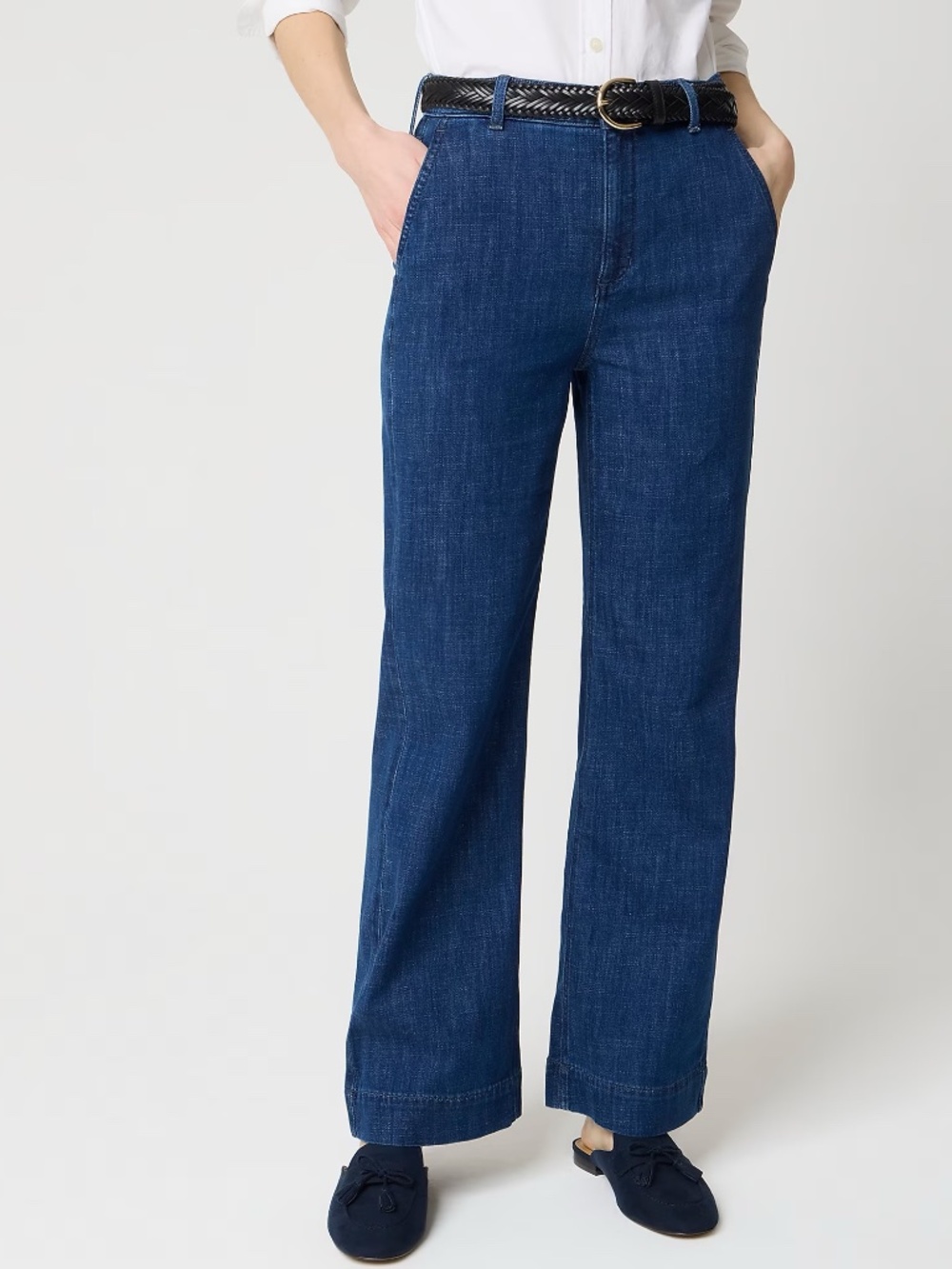 J.Crew High Rise Trouser Jeans Size 26 Dark Wash Straight Leg Denim Classic Chic